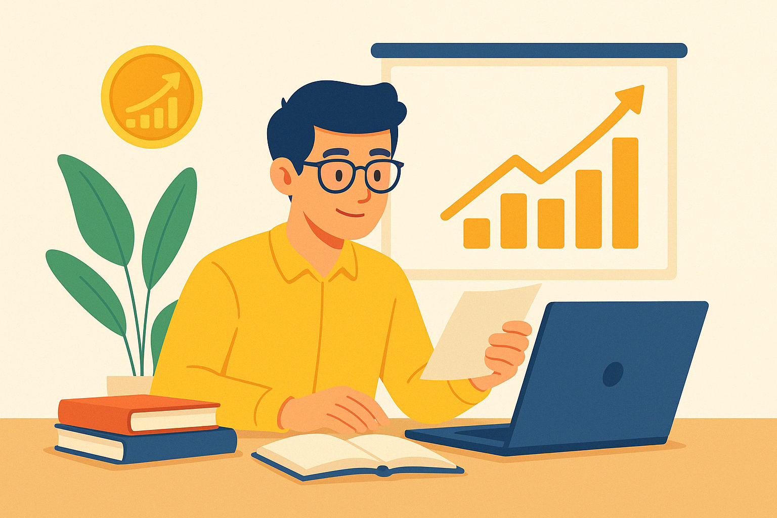 Persona aprendiendo sobre inversiones
